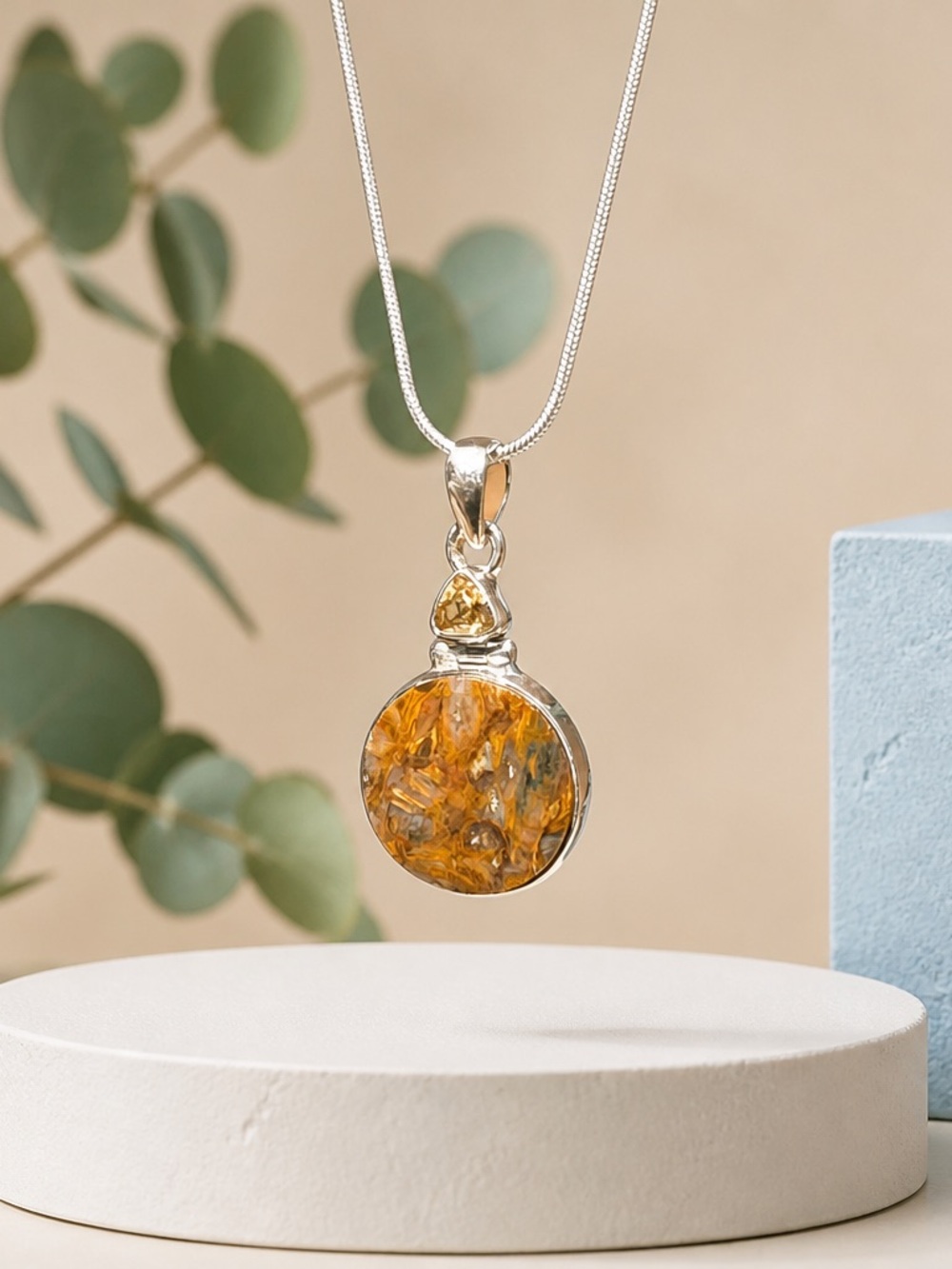 NEW! Pietersite & Citrine Necklace
